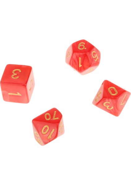 7x Polihedral Zar 16MM Dnd Mtg Masa Oyunları Için Kırmızı (Yurt Dışından)