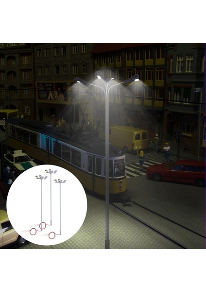 3 Parça Model Tren LED Işık 1/87 Ho Ölçekli Lamppost 3 V Sokak Diorama Için (Yurt Dışından)