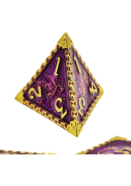 Polyhedral Zar Casino Aksesuarları Rpg Dices Board Oyunları Dnd Mor Altın Için Çok Taraflı (Yurt Dışından) indirimleri