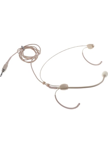 Bej Konu Çift Kulak Kancası Headworn Mikrofon 3.5mm Konuşma Konuşması Için (Yurt Dışından)