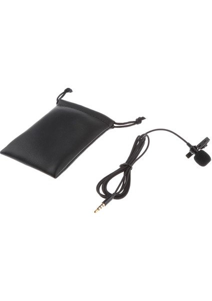 Kablolu 3.5mm Yaka Lavalier Mikrofon Kondenser Mıc + Çanta Smartphone Telefon Için (Yurt Dışından)