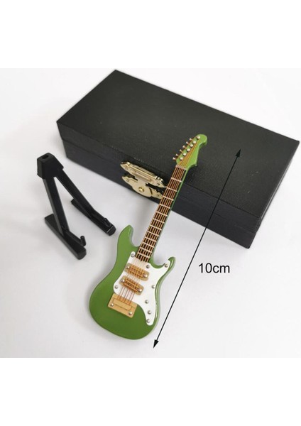 Mini Ahşap Elektro Gitar Modeli Süsler Koleksiyonu Standı ve Vaka Ihale Yeşil (Yurt Dışından) fiyatları