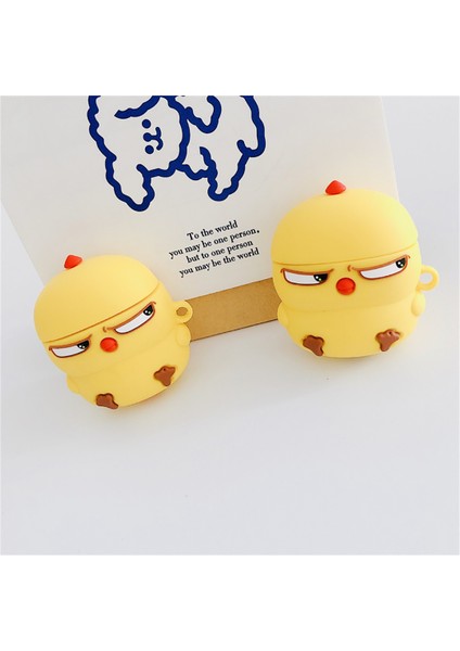 Bipower Airpods 1-2. Nesil Uyumlu Kılıf Kırgın Civciv Sarı