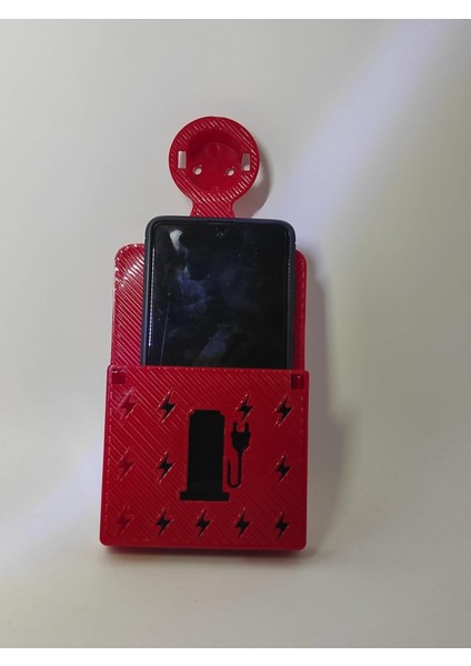 Prize Takılan Hazneli Telefon Tutucu Duvar Teleon Tutucu Şarz Standı Kırmızı