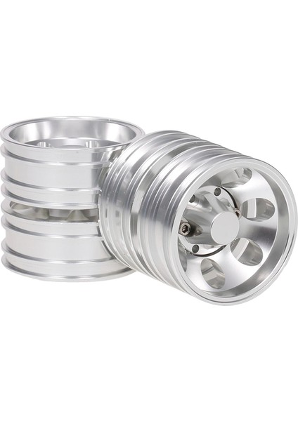 2x Arka Tekerlek Jantlar Hubs Yedek 1/14 Tamiya Traktör Kamyon Aksesuarları Için 7 Delik Gümüş (Yurt Dışından)