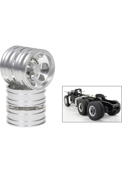 2x Arka Tekerlek Jantlar Hubs Yedek 1/14 Tamiya Traktör Kamyon Aksesuarları Için 7 Delik Gümüş (Yurt Dışından) modelleri