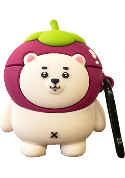 Airpods 1-2 Uyumlu Kılıf Polar Bear Bordo