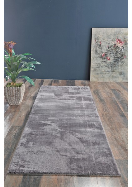 Peluş Post Kaymaz Taban Yolluk Halı Antrasit