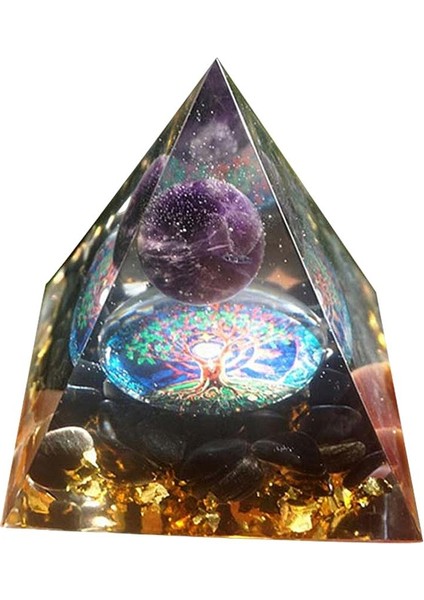 Kristal Piramit Küre Taş Reiki Enerji Meditasyon Doğal Taş Mor (Yurt Dışından) fiyatları