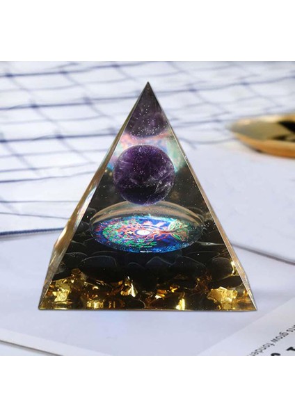 Kristal Piramit Küre Taş Reiki Enerji Meditasyon Doğal Taş Mor (Yurt Dışından) modelleri