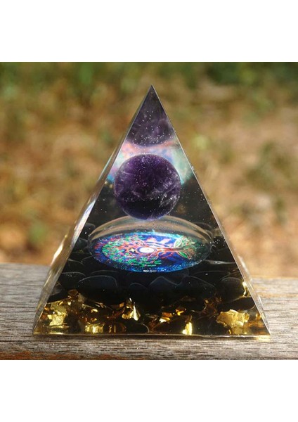 Kristal Piramit Küre Taş Reiki Enerji Meditasyon Doğal Taş Mor (Yurt Dışından) fırsatları