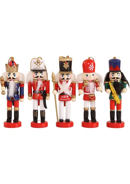 5 12 cm Yükseklik Mini Ahşap Fındıkkıran Asker Süsler Set Xmas Bebek (Yurt Dışından)