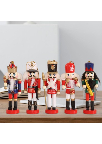 5 12 cm Yükseklik Mini Ahşap Fındıkkıran Asker Süsler Set Xmas Bebek (Yurt Dışından) fiyatları