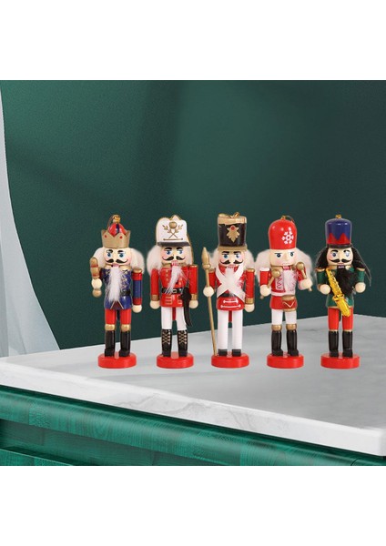 5 12 cm Yükseklik Mini Ahşap Fındıkkıran Asker Süsler Set Xmas Bebek (Yurt Dışından) modelleri