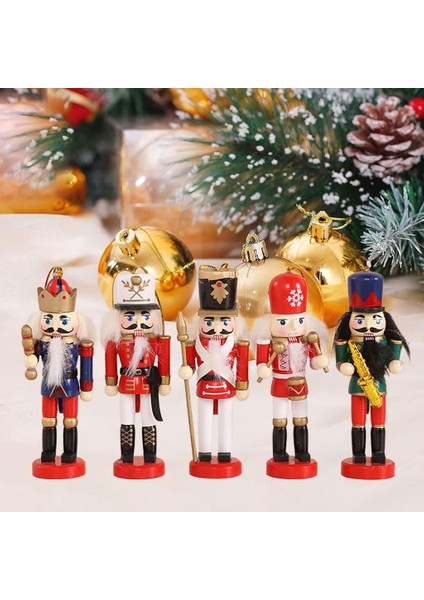 5 12 cm Yükseklik Mini Ahşap Fındıkkıran Asker Süsler Set Xmas Bebek (Yurt Dışından) fırsatları