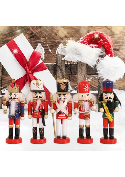 5 12 cm Yükseklik Mini Ahşap Fındıkkıran Asker Süsler Set Xmas Bebek (Yurt Dışından) indirimleri