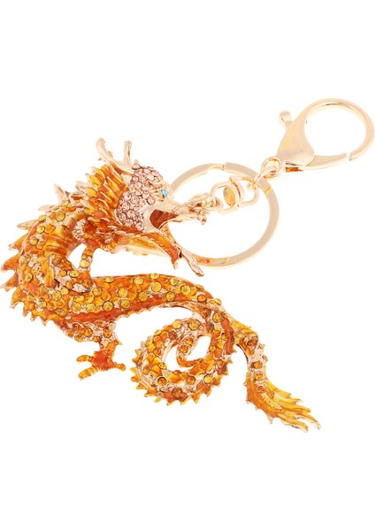 Çin Ejderha Anahtarlık Rhinestone Çanta Anahtarlık Unisex Yeni Yıl Hediye (Yurt Dışından)