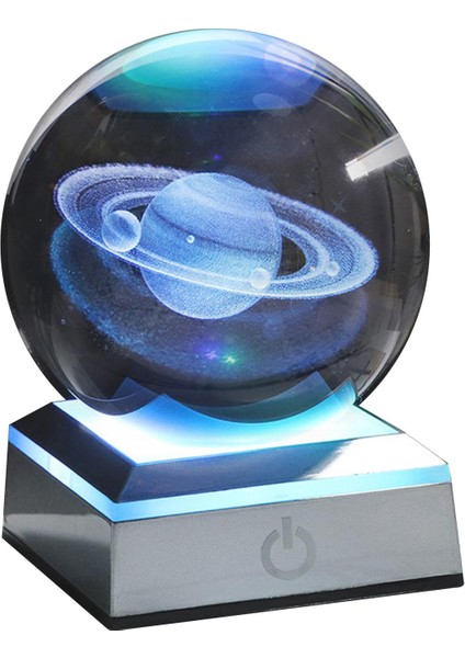 80MM 3D Güneş Sistemi Kristal Top Ile LED Lamba Tabanı Ev Dekorasyon Için C (Yurt Dışından)