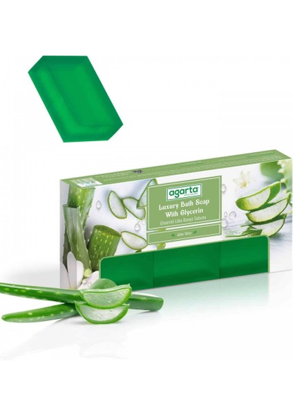 El Yapımı Doğal Banyo Sabunu Aloe Vera 3*150 G