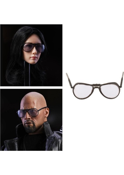 1: 6 Klasik Moda Güneş Gözlüğü 12 '' Aksiyon Figürleri Erkek ve Kadın Kostüm F02 Siyah (Yurt Dışından)