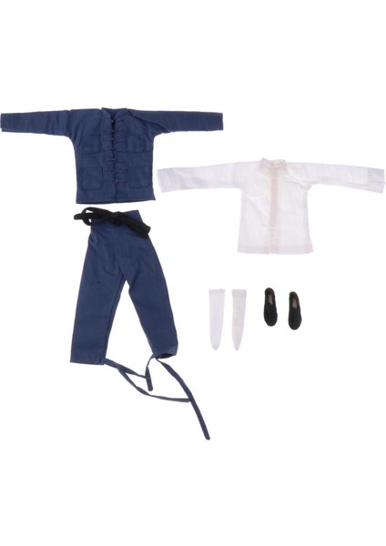 1: 6 Ölçekli Çin Kongfu Costum Tang Suit Için 12IN Şekil Bebek Modeli Parçaları Mavi (Yurt Dışından)