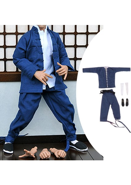 1: 6 Ölçekli Çin Kongfu Costum Tang Suit Için 12IN Şekil Bebek Modeli Parçaları Mavi (Yurt Dışından)