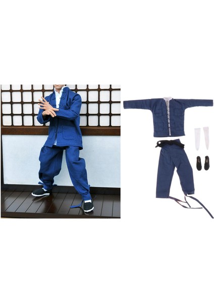 1: 6 Ölçekli Çin Kongfu Costum Tang Suit Için 12IN Şekil Bebek Modeli Parçaları Mavi (Yurt Dışından)