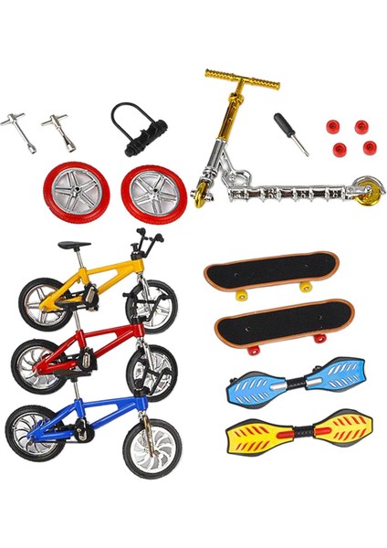 Parmak Oyuncaklar Set 1:18 Aksesuarları Ile Kaykay Bisiklet Scooter Salıncak Kurulu (Yurt Dışından)