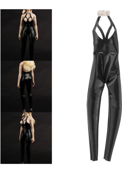 1/6 Ölçekli Kadın Tulumlar Bezi Uyar 12 Inç Action Figure Vücut Moda Siyah (Yurt Dışından)