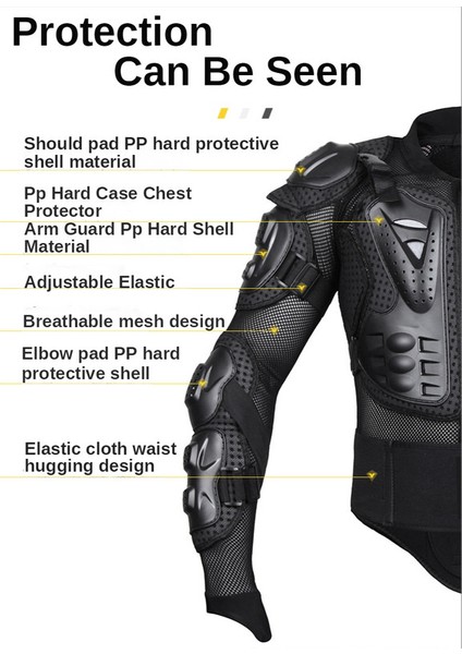 Sulaıte Sonbahar Koruyucu Kış Motosiklet Mont - Siyah (Yurt Dışından) indirimleri