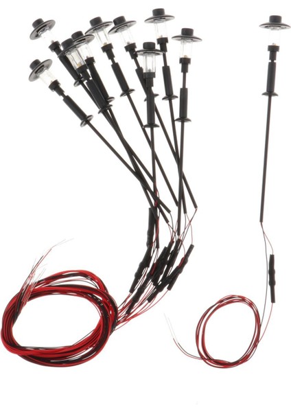 10X Sokak Işıkları Mini Tren Demiryolları LED Lamba Post 12 V Model Düzeni 1: 100-1: 150 (Yurt Dışından) fiyatları
