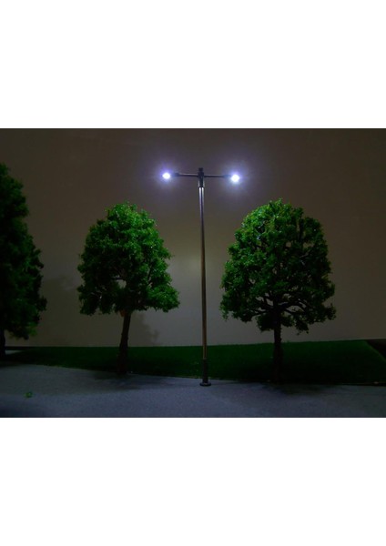 10X Model Çift Kafa LED Işıkları Lamppost Street Park Layout Manzara 1: 150 N (Yurt Dışından) fiyatları
