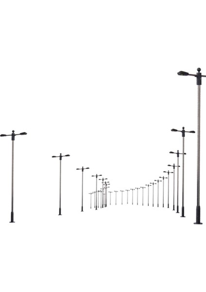 10X Model Çift Kafa LED Işıkları Lamppost Street Park Layout Manzara 1: 150 N (Yurt Dışından) fırsatları