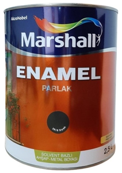 Enamel Parlak 3018 Siyah 2,5 Lt
