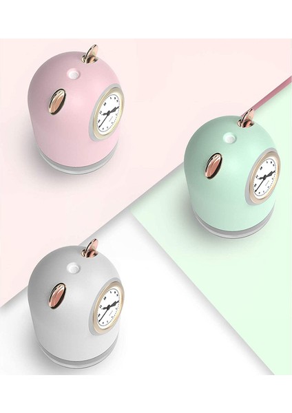 Nemlendirici + Mini Saat USB 300ML Renkli Işıklar-Beyaz fiyatları