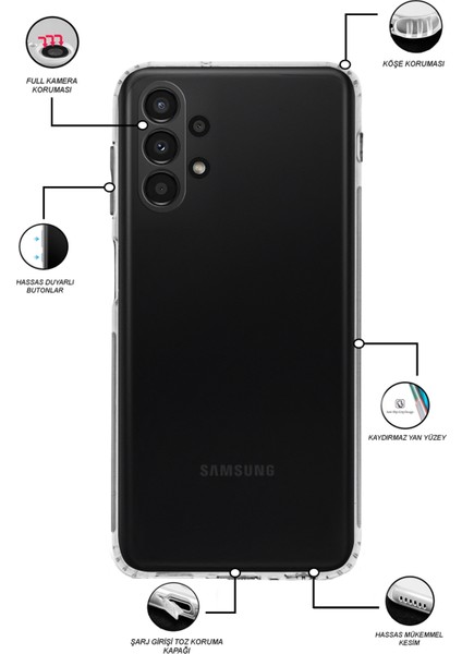 Samsung Galaxy A13 4g Tıpalı Kamera Korumalı Şeffaf Premier ile Uyumlu Kılıf fiyatları