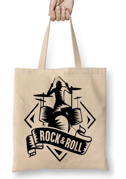 Rock Roll Müzik Gitar 03 Bez Çanta Uzun Saplı