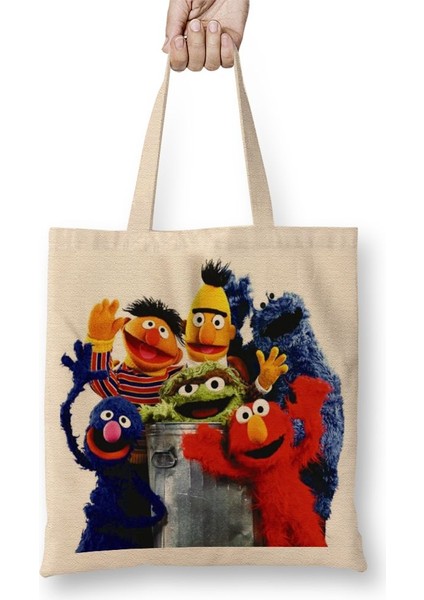 Susam Sokağı Kahramanları Bez Çanta Uzun Saplı