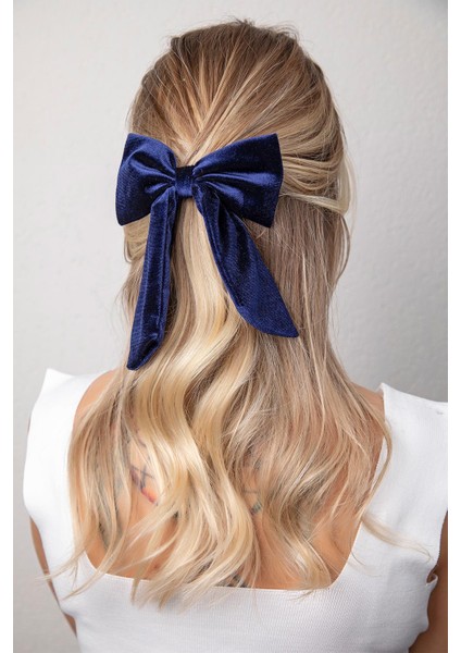 Lacivert Kadife Otomatik Toka