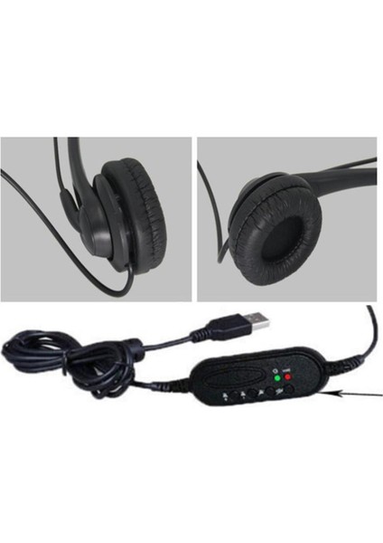 Mikrofon ile USB Kulaklık Gürültü Iptal Pc / Laptop Kulaklık Ev Ofis Için (Yurt Dışından)