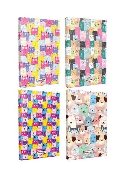 Kedi Temalı 4 Defter - Set 3