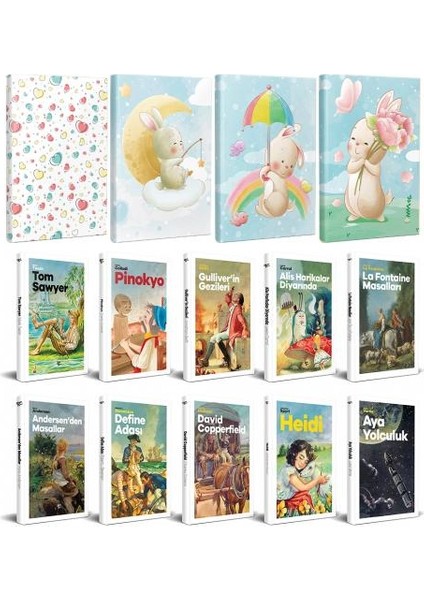 10 Dünya Çocuk Klasiği ve 4 Çizgili Defter -Set-5