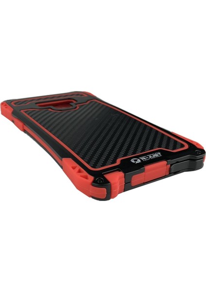Silikon Metal Telefon Kılıfı Darbeye Dayanıklı Karbon Fiber Not 9 Kırmızı fırsatları