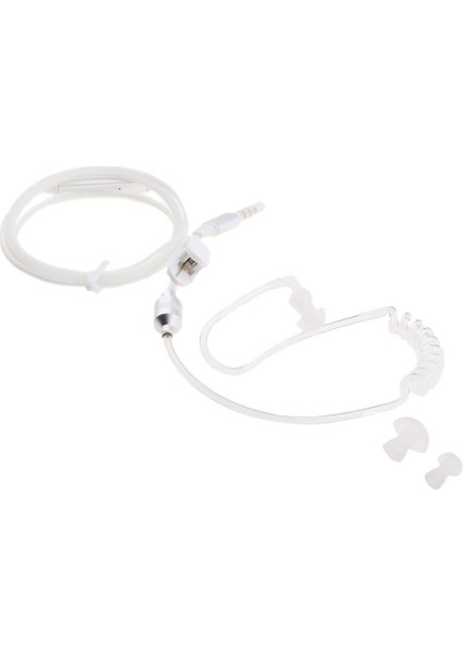 Spiral Akustik Hollow Hava Tüpü Anti-Radyasyon Kulaklık Kulaklık Mic, 3.5mm Mono Bodyguard Kulaklık Güvenlik Kulaklık Anti-Radyasyon Kulaklık Beyaz Beyaz (Yurt Dışından)