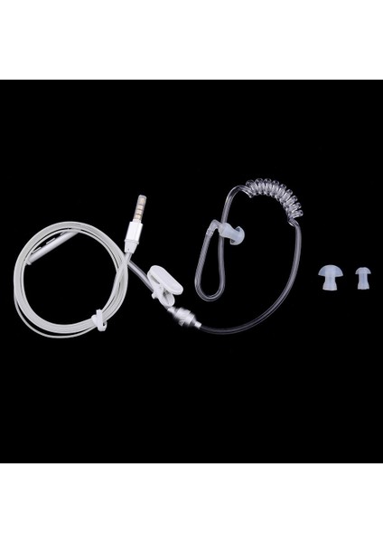 Spiral Akustik Hollow Hava Tüpü Anti-Radyasyon Kulaklık Kulaklık Mic, 3.5mm Mono Bodyguard Kulaklık Güvenlik Kulaklık Anti-Radyasyon Kulaklık Beyaz Beyaz (Yurt Dışından) fiyatları