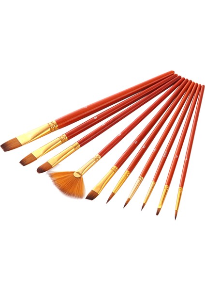 10 Adet Boya Fırçaları Set Kiti Sanatçı Paintbrush (Yurt Dışından)