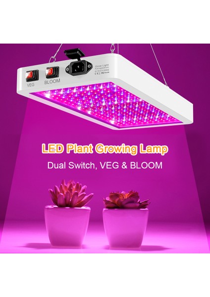 1000W 216 LED Işıklı Bitkiler Büyütmek Için Işık - Çok Renkli (Yurt Dışından)