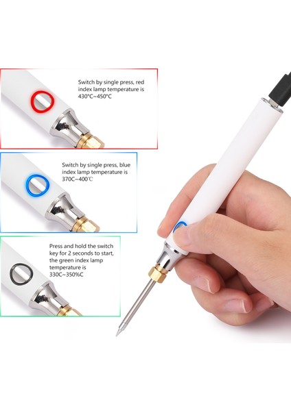 Handskıt USB Şarj Havya 5 V 8 W Lehim Standı ile Ayarlanabilir (Yurt Dışından)