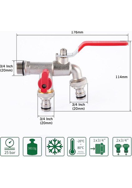 Çift Dokunma 3/4 Inç ve 1 * 3/4 Inç Çıkış, Kalınlaştırılmış (Yurt Dışından)