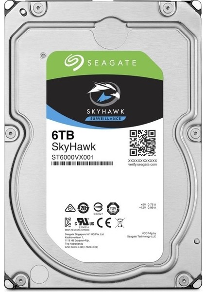6TB Skyhawk 256MB 7/24 Rv ST6000Vx001
